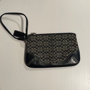Coach Wristlet, Coin Purse in Black Logo all-over print